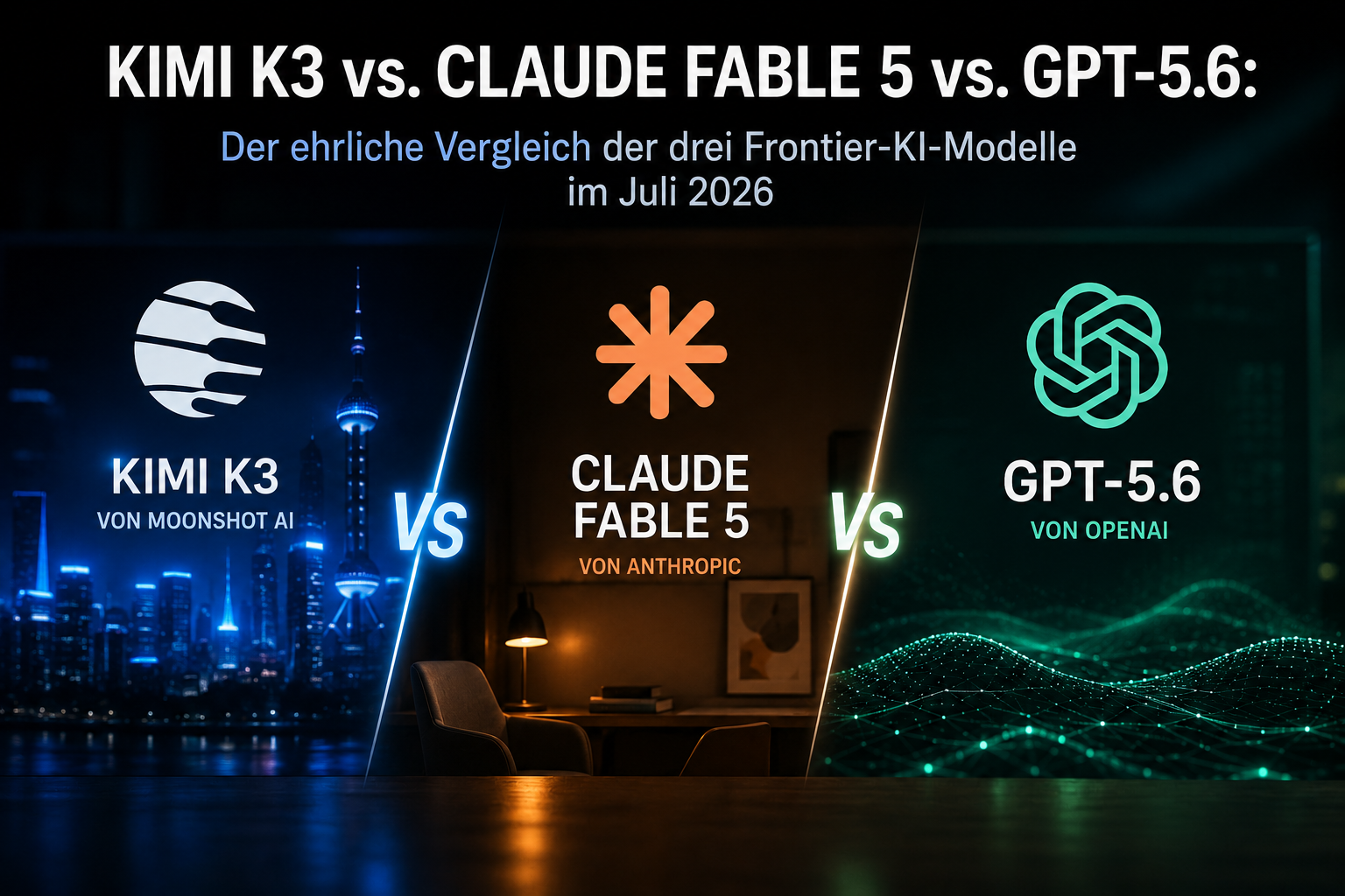 Kimi K3 vs. Fable 5 vs. GPT-5.6: Vergleich