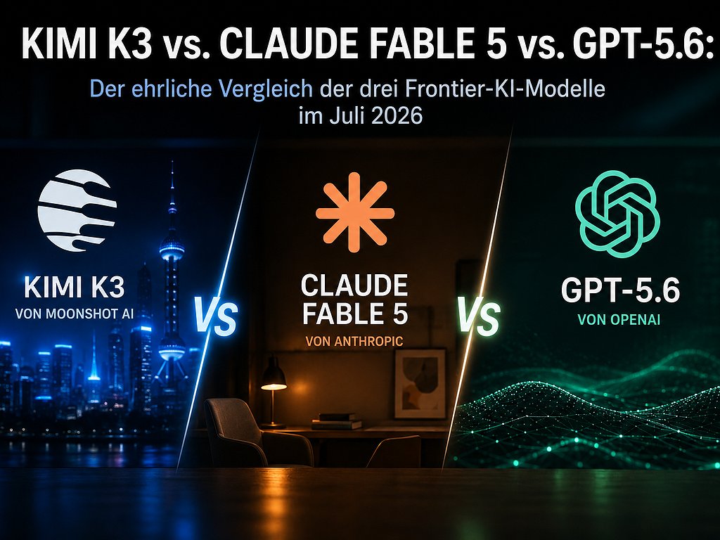 Kimi K3 vs. Claude Fable 5 vs. GPT-5.6: Der ehrliche Vergleich der drei Frontier-KI-Modelle im Juli 2026