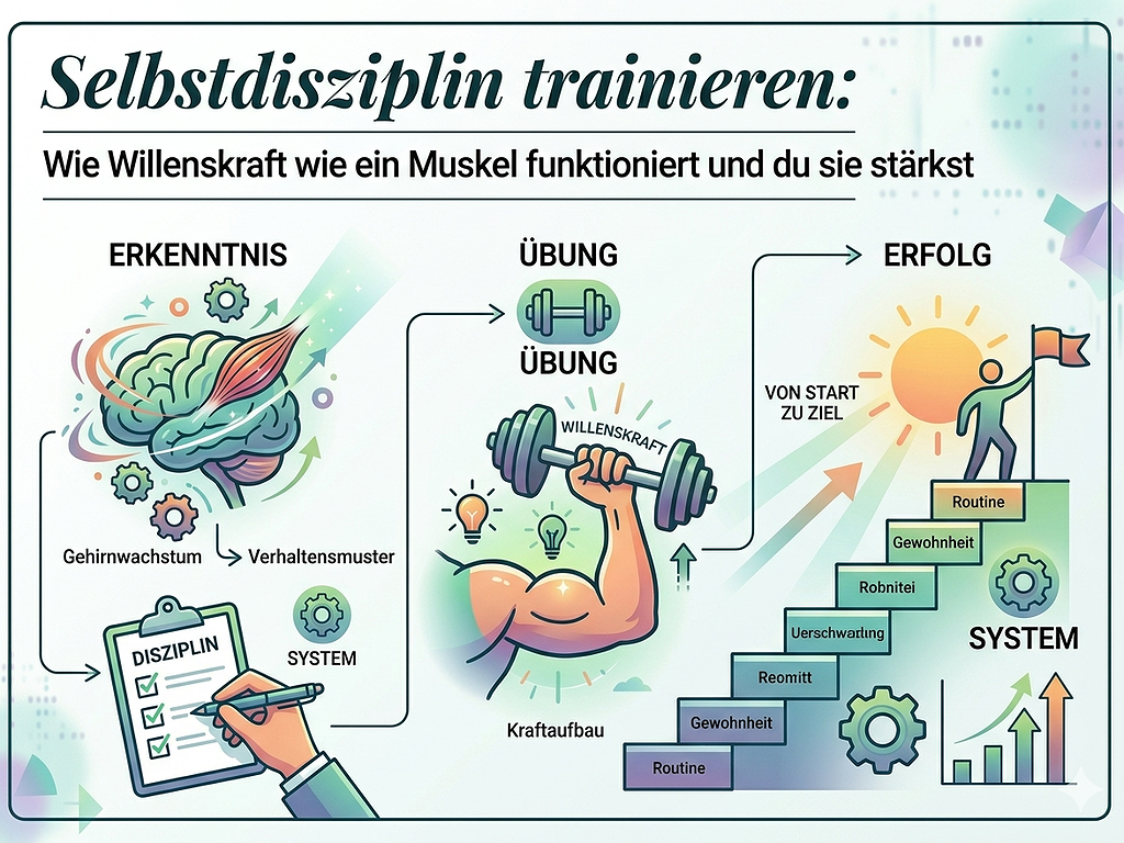 Selbstdisziplin trainieren: Wie Willenskraft wie ein Muskel funktioniert und du sie stärkst