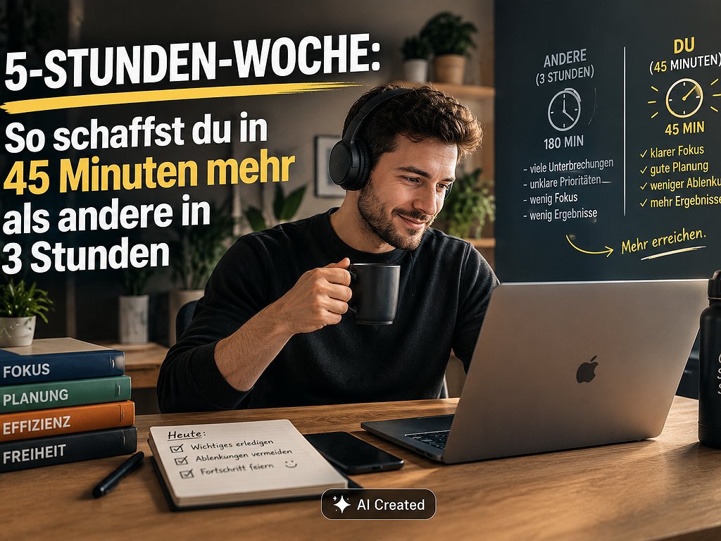 Die 5-Stunden-Woche: Wie du in 45 Minuten so viel schaffst wie andere in 3 Stunden