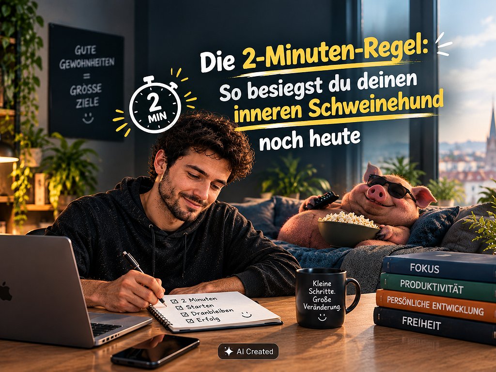 Die 2-Minuten-Regel: So besiegt du deinen inneren Schweinehund noch heute