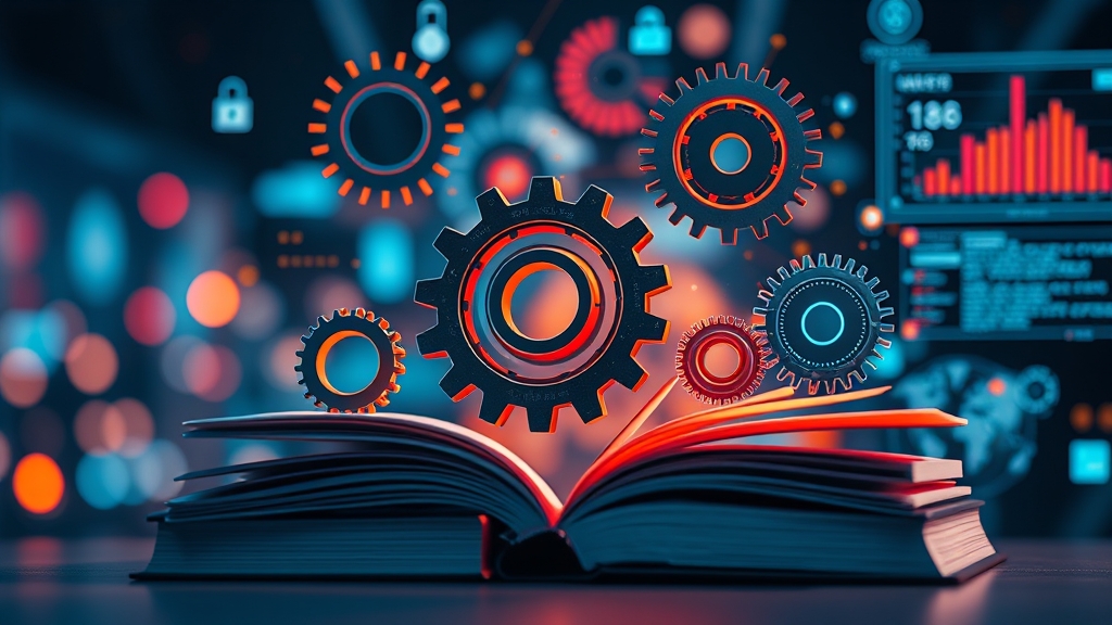 Symbolic representation of skills in the AI era with books and digital elements.