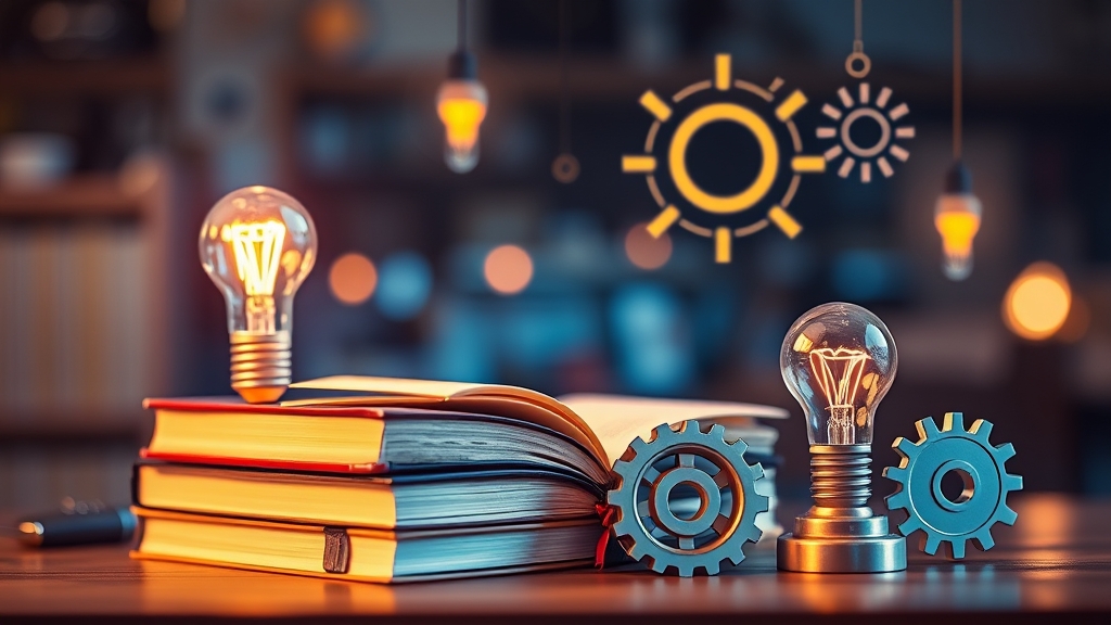 Symbolische Darstellung von Werkzeugen für das Sprachenlernen mit KI-Elementen.